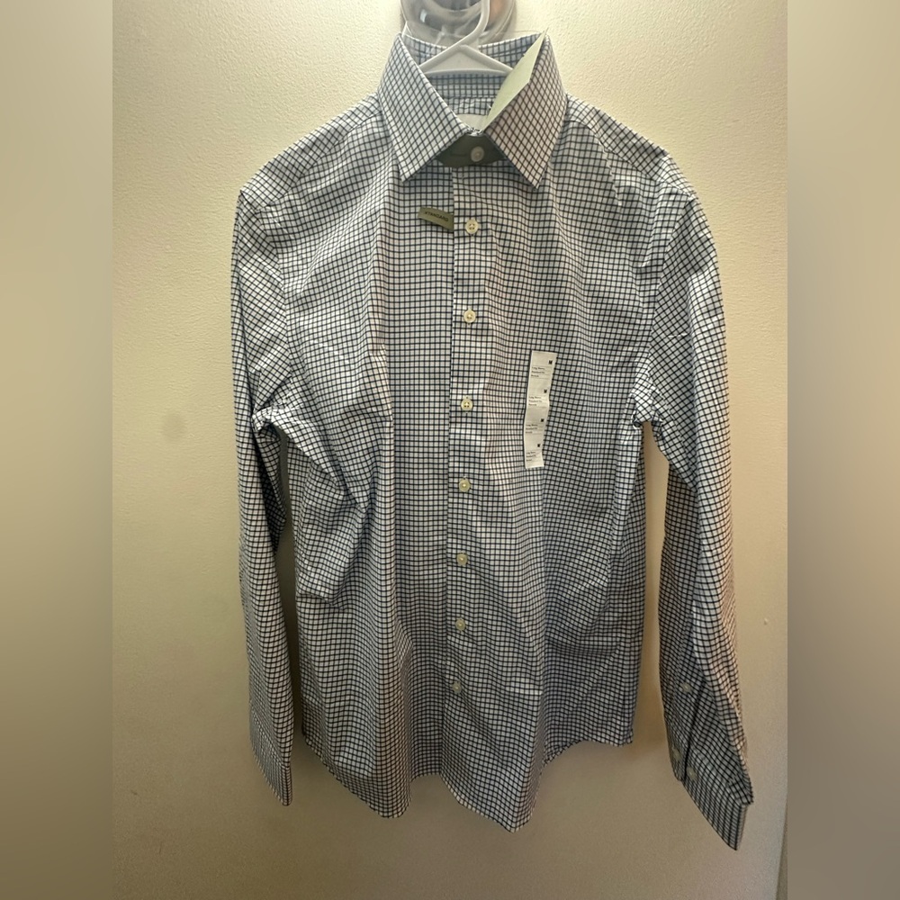 Goodfellow & Co Navy Checkered Dress Shirt